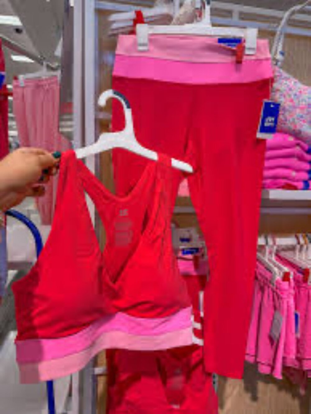 JoyLab High-Rise Colorblock Pink Workout Set - Picture 3 of 8